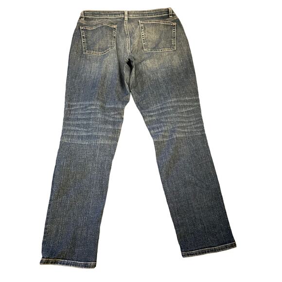 Eileen Fisher Organic Cotton Mid Rise Straight Leg Jeans, Medium Wash, Size 8 - Picture 2 of 6
